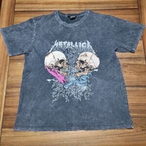 Stradivarius Black Metallica "Sad But True" Unisex Tee - Size Medium